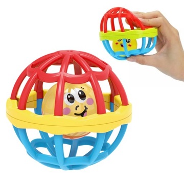 PIŁKA Z GRZECHOTKĄ GUMOWE ELEMENTY ASKATO