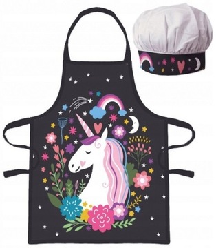 Fartuch Fartuszek Kuchenny + Czapka UNICORN JEDNOROŻEC