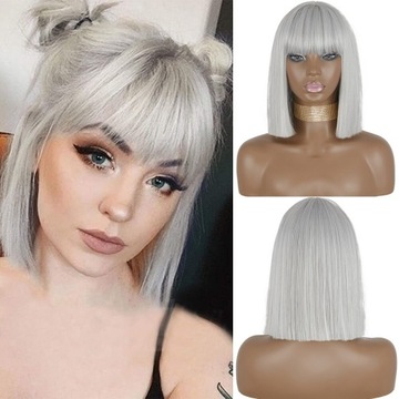 Synthetic Short Bob Wig With Bangs for Women Bob
