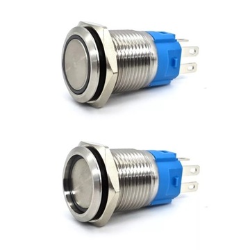 Переключатель вкл/выкл, кнопка-кнопка со светодиодом 18 мм 3 цвета в 1 хром