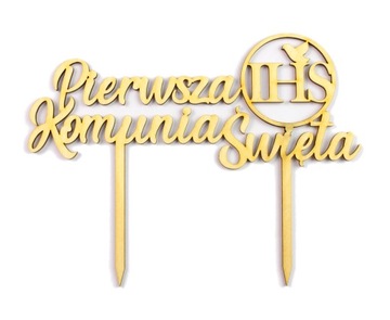 TOPPER KOMUNIJNY Pierwsza Komunia Święta IHS Eko