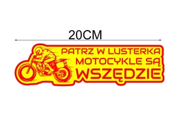 NAKLEJKI na samochód Patrz w lusterka RÓŻNE motor