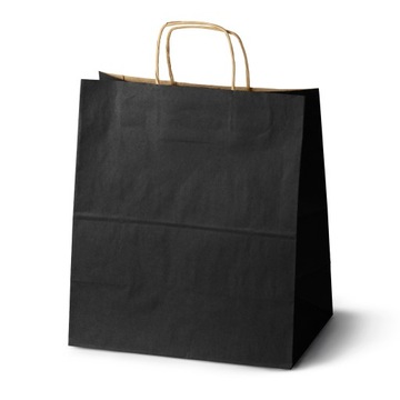 TORBA PAPIEROWA 30x17x34 cm CZARNA duża pojemna ekologiczna