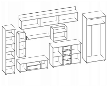 Стенка, тумба под телевизор, мебель для гостиной.