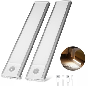 BEZPRZEWODOWA LAMPKA NOCNA LED POD SZAFKĘ Z CZUJNIKIEM RUCHU 7,8 CALI 2