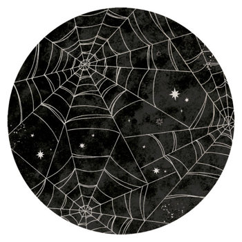 Pajęczyny talerze czarne 23cm 8 szt Halloween