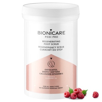 BIONICARE Regenerujący Peeling do stóp cukrowy scrub z pestek malin 500g