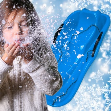 СИНИЕ САЛКИ С ПЛАСТИКОВЫМ ТОРМОЗОМ, РУЧКОЙ И СТРУНОЙ НА ЗИМУ