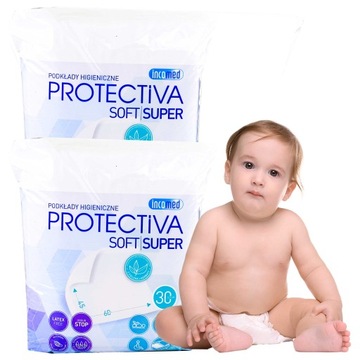Podkład Chłonny 45X60cm Higieniczny Na Łóżko Protectiva Soft 60 Sztuk