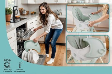 ДЕТСКИЙ СТУЛЬЧИК ДЛЯ КОРМЛЕНИЯ КАРАМЕЛЬ 4 В 1, СКЛАДНОЙ НА РЕМНЯХ, ПОДНОС