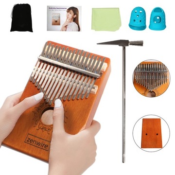 KALIMBA Instrument PIANINO 17 Drewniana MAHOŃ K-01