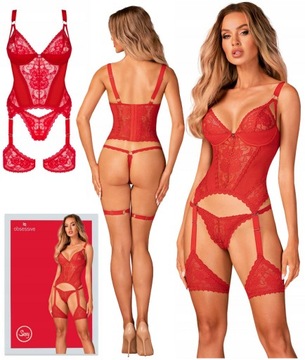 OBSESSIVE BELOVYA SEKSOWNE GORSET i STRINGI M/L