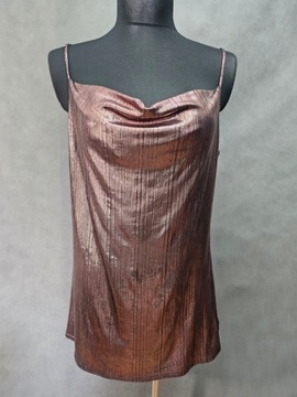 New Look sukienka na ramiączkach różowa połysk andrzejki sylwester 44