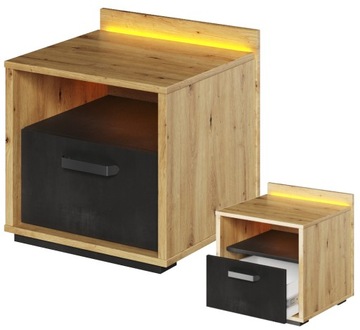 Stolik nocny Qubic 10 szuflada + oświetlenie LED