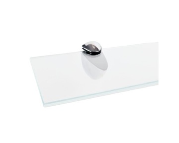 Półka szklana do łazienki przezroczysta Opti hartowana z uchwytami 10x40 cm