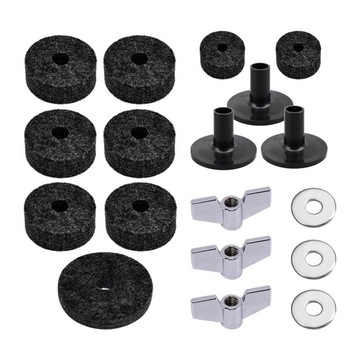 Nakrętki skrzydełkowe podkładki filcowej do mocowania talerza, akcesoria zamienne, czarne