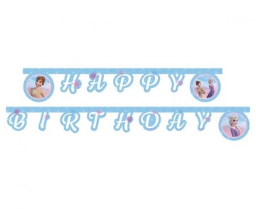 Banner girlanda Happy Birthday Kraina Lodu Frozen