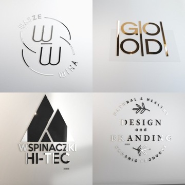 Ваш текст 3D-надписи Логотип из зеркального золота и серебра