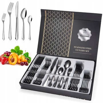 НАБОР СТОЛОВЫХ ПРИБОРОВ НАБОР ЧЕМОДАН СЕРЕБРЯНЫЙ 30 СТОЛОВЫХ ПРИБОРОВ