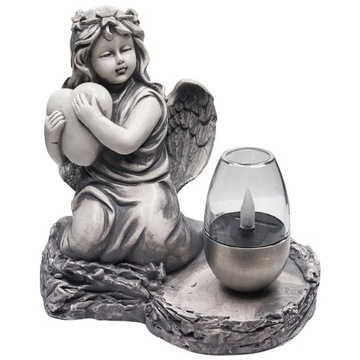 СЕРАЯ ГИПСОВАЯ ФИГУРКА Гробница СОЛНЕЧНАЯ СВЕТОДИОДНАЯ ЛАМПА