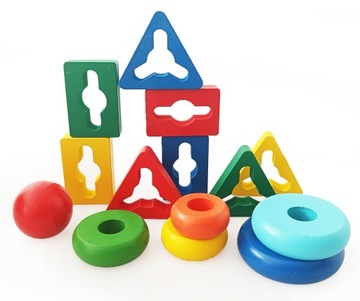 Деревянный пазл Монтессори форм и цветов, сенсорный сортер, кубики