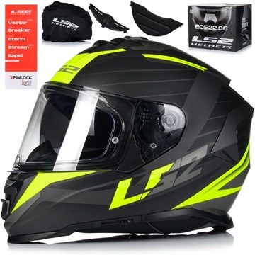 KASK MOTOCYKLOWY LS2 FF800 STORM II NERVE + PINLOCK + BLENDA ECER 22.06