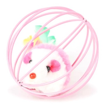 ИГРУШКА ДЛЯ КОТА МЫШЕЧНЫЙ ШАРИК С ПЕРЬЕВОЙ ПОГРЕМКОЙ