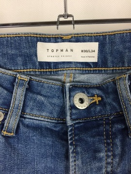 Topman skinny stretch jeansy z dziurami 30x34 *PWS102*