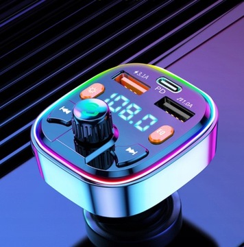 FM-передатчик Зарядное устройство Bluetooth QC PD 20 Вт USB x2