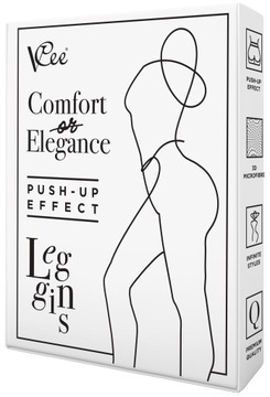 VCee Legginsy modelujące PUSH-UP Premium czarneS/M