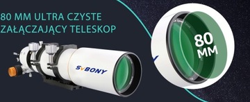 Ахроматический рефрактор телескопа Svbony SV503 ED, телескоп OTA (80 мм)