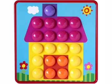 Тренировка пуговиц для маленьких ручек, креативная мозаика.