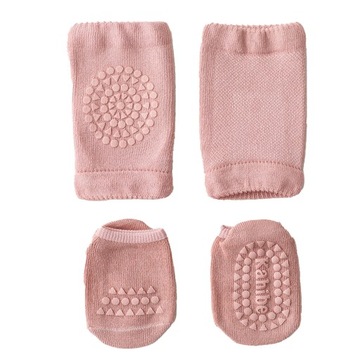 Baby Knee Pads Socks Set Combed Cotton Prevent Slip Glue Points Crawling Kn