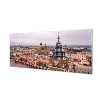 Ścienny panel Kraków Panorama zima kościoły 125x50