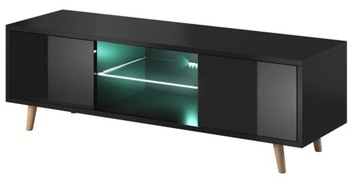 Швеция 140 глянцевая черная светодиодная подставка под телевизор