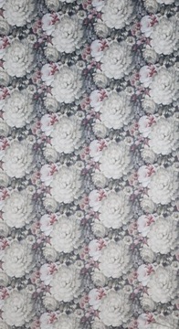 ZASŁONA WELUROWA W KWIATY 140X270 TAŚMA EUROFIRANY