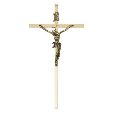 KRZYŻ WISZĄCY NA ŚCIANĘ STYLOWY MOSIĄDZ 15,5 cm
