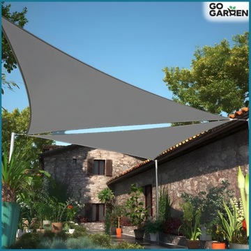 Żagiel przeciwsłoneczny uv szary trójkąt zacieniacz ogrodowy 3,6x3,6x3,6 m