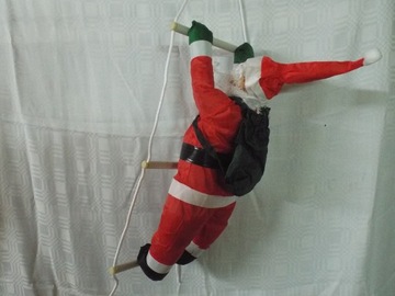 БОЛЬШОЙ САНТА ПОДНИМАЕТСЯ ПО ЛЕСТНИЦЕ 100 СМ ДЕКОРАТИВНОЕ РОЖДЕСТВЕНСКОЕ УКРАШЕНИЕ