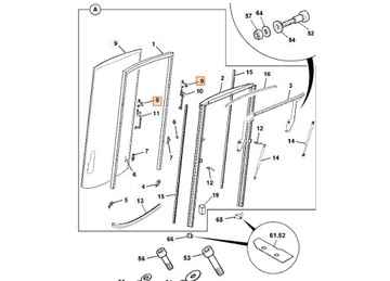 UCHWYT KLAMKI 332/C8813 JCB 3CX 4CX