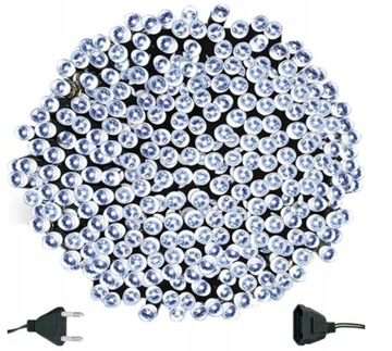 Oświetlenie choinkowe lampki 300 LED programator - białe zimne 22metry