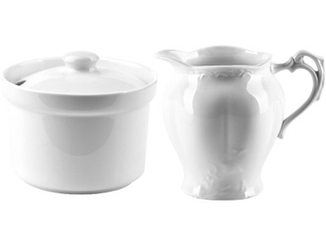 BASIC Cukiernica + Mlecznik - BIAŁA PORCELANA