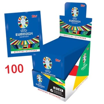 UEFA EURO 2024 - OFICJALNE NAKLEJKI - STICKER BOX 100 SASZETEK 600 naklejek