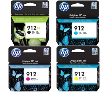 4x tusz org. HP 912XL BK +912 CMY do HP 8010 8020