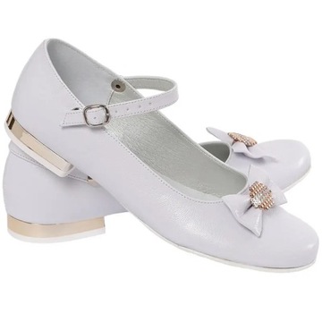 Buty komunijne dla dziewczynki baleriny obuwie do komunii balerina OM805-40