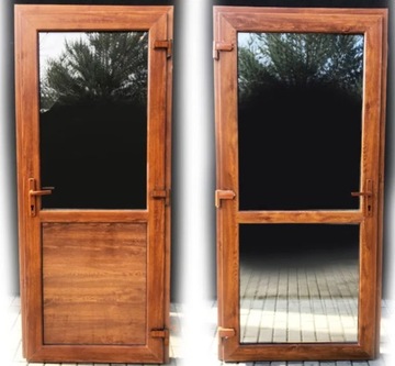 DRZWI 100x200 ZEWNĘTRZNE PCV SKLEP BIURO ZŁOTY DĄB