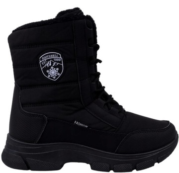 ŚNIEGOWCE WODOODPORNE Botki OCIEPLANE SOFTSHELL Suwaki Czarne r37