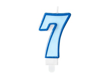 Świeczka urodzinowa Cyferka 7 niebieska 7cm