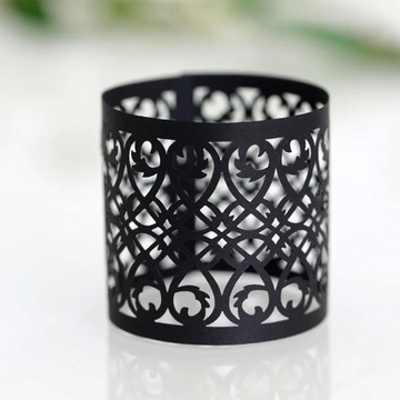 50pcs Lace Flower Laser Cut Paper Rings Napkins Holders Hotel Birthday