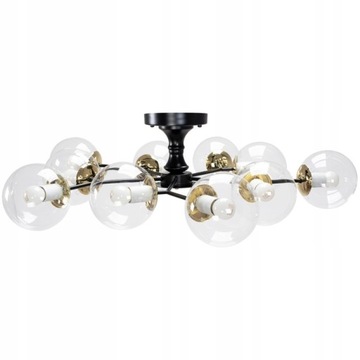 LAMPA SUFITOWA PLAFON CZARNA ZŁOTA KULE SZKLANE APP1136